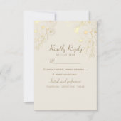 Menü Auswahl Gold Wedding RSVP Karte (Vorderseite)