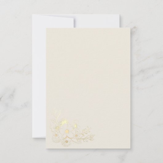 Menü Auswahl Gold Wedding RSVP Karte (Rückseite)