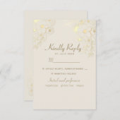 Menü Auswahl Gold Wedding RSVP Karte (Vorne/Hinten)