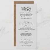 Menü "Barn Sketch Country Wedding" Menükarte (Vorne/Hinten)