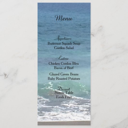 Menü "Beach and Ocean Wedding Card" Menükarte (Vorderseite)