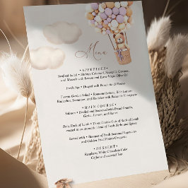 Menu Bear Baby Showballon Begleitkarte