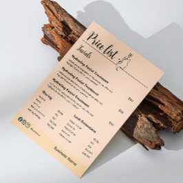 Menü "Beauty Cosmetic Skin Care Price List"