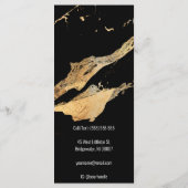 Menü "Black and Gold Marble Hair Salon" Menükarte (Rückseite)