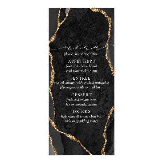 Menü "Black & Gold Agate" (Vorne)