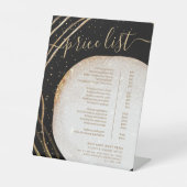 Menü "Black Gold Glitzer Stylist Salon Price List" Sockelschild (Vorderseite)