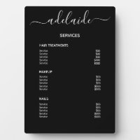 Menü "Black Hair Stylist Salon Price List"