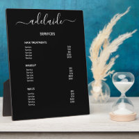 Menü "Black Hair Stylist Salon Price List"