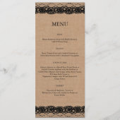 Menü "Black Lace & Burlap" Menükarte (Vorderseite)