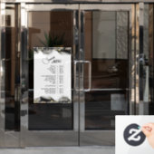 Menü "Black Marble Design Services" Fensteraufkleber (Büro Tür)