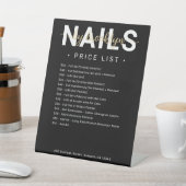 Menü "Black Nail Salon Price List" Sockelschild (In SItu)