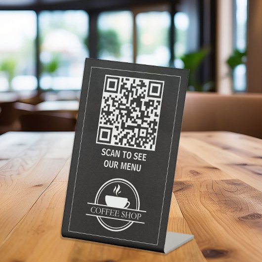Menü "Black QR Code" Sockelschild