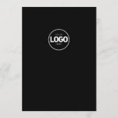 Menü "Black Restaurant Table Cards Flat Menu" Menükarte (Rückseite)