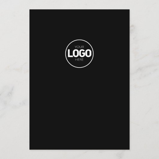 Menü "Black Restaurant Table Cards Flat Menu" Menükarte (Rückseite)