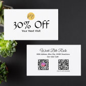Menü "Black & White Restaurant Qr Code" und Rabattkarte