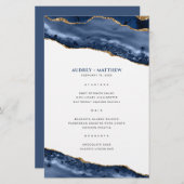 Menü "Blue and Gold Agate Border" (Vorne/Hinten)