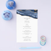 Menü "Blue and Gold Agate Border Heavy Paper" (Einzeln)