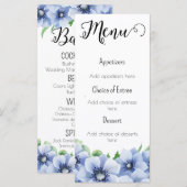 Menü "Blue Anemone" und "Eukalyptus" Menükarte (Vorne/Hinten)