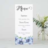 Menü "Blue Anemone" und "Eukalyptus" Menükarte (Stehend Vorderseite)