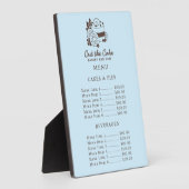 Menü "Blue Cake Logo Bakery Price" Fotoplatte (Seite)