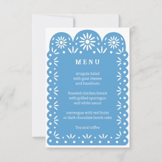 Menü "Blue MEXICAN PAPEL PICADO" (Vorderseite)