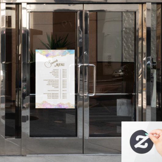 Menü "Blue Opal Design Services" Fensteraufkleber (Büro Tür)