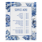 Menü Blue Seashells Services Poster (Vorderseite)
