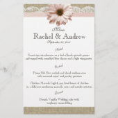 Menü "Blush Daisy Country Lace" (Vorderseite)