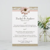 Menü "Blush Daisy Country Lace" (Stehend Vorderseite)