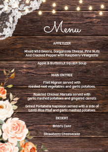 Hochzeit Menu Einladungen Zazzle De