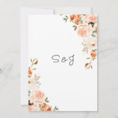 Menü "Blush & Peach floral Entree" 2 Einladung (Rückseite)