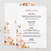Menü "Blush & Peach floral Entree" 2 Einladung (Vorne/Hinten)