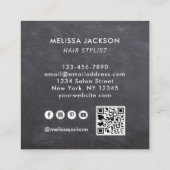 Menu-Board-Style-Hair nach Name QR-Code Quadratische Visitenkarte (Rückseite)