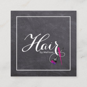 Menu-Board-Style-Hair nach Name QR-Code Quadratische Visitenkarte