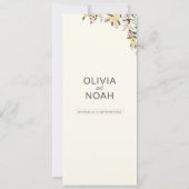 Menú boda flores tropicales bohemio clásico (Rückseite)