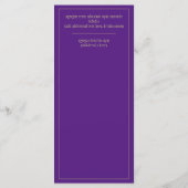 Menú Bodas Oro Morado Bilingüe Español Inglés Menükarte (Rückseite)