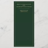 Menú Bodas Oro Verde Bilingüe Español Inglés Menükarte (Rückseite)