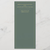 Menú Bodas Oro Verde Oliva Bilingüe Español Inglés Menükarte (Rückseite)