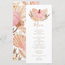 Menú Boho Pampas pink Pumpkin