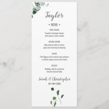 Menü "Botanische Blätter" mit personalisiertem Nam