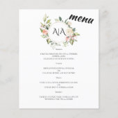 Menü "Budget/Hochzeit/Wohnung". (Vorderseite)