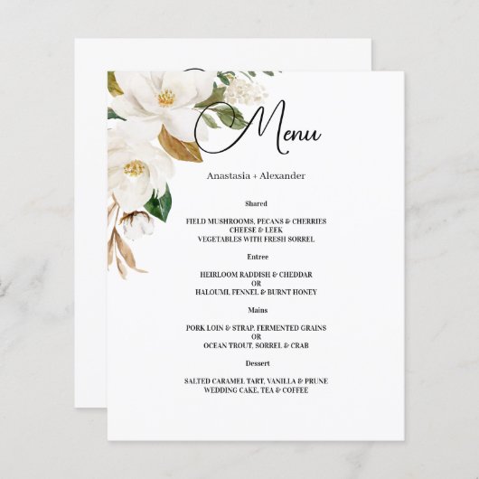 MENÜ "Budget WEDDING" (Vorne/Hinten)