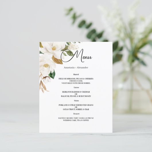 MENÜ "Budget WEDDING" (Stehend Vorderseite)