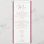 Menü "Burgundy Passion Wedding" Menükarte (Vorderseite)