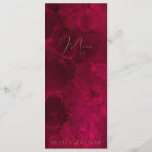 Menü "Burgundy Passion Wedding" Menükarte (Rückseite)