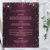 Menu burgundy Rose Gold