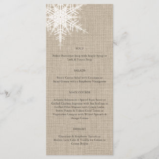 Menü "Burlap Snowflake" Menükarte