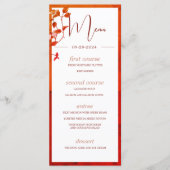 Menü Burnt Orange Terracotta Floral Menükarte (Vorderseite)