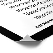 Menü "Business Black and White Restaurant Template Poster (Ecke)