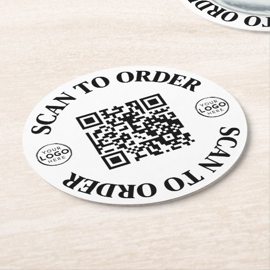 Menü "Business"-Logos scannen, um QR-Code zu beste Runder Pappuntersetzer (Angewinkelt)